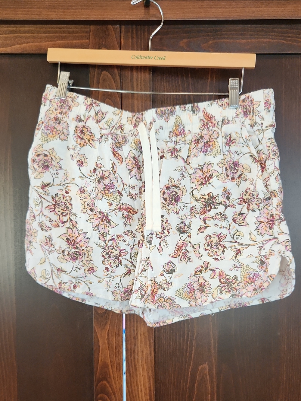 Maurices White Floral Linen Drawstring